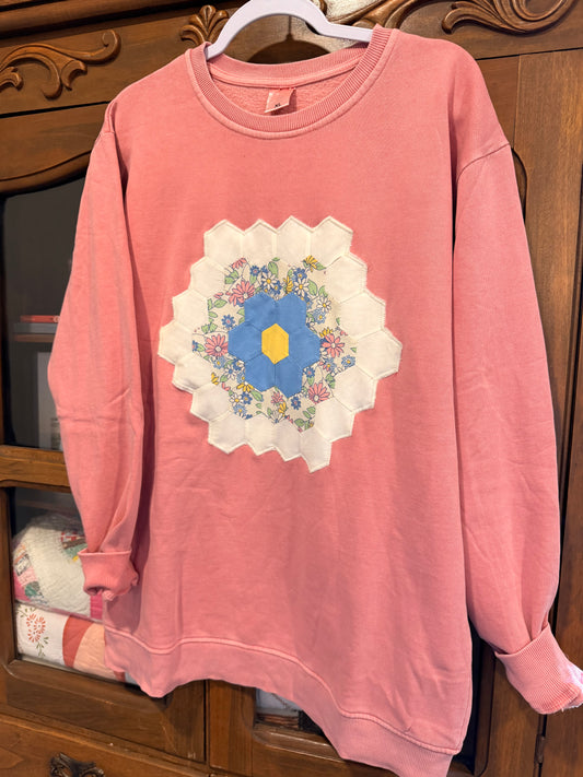 XL Flower Quilted Sweatshirt