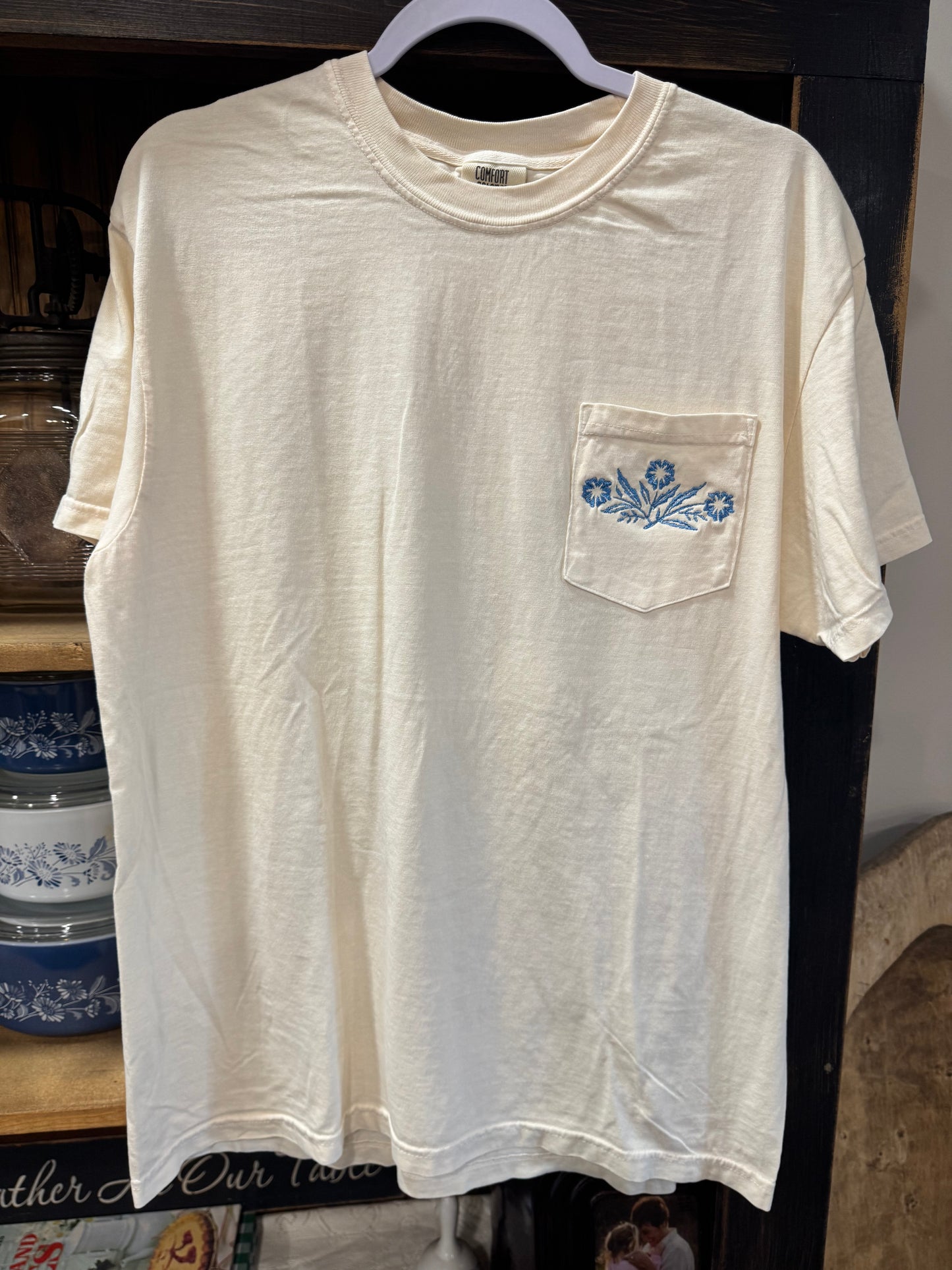 Large Embroidered Pocket Tee