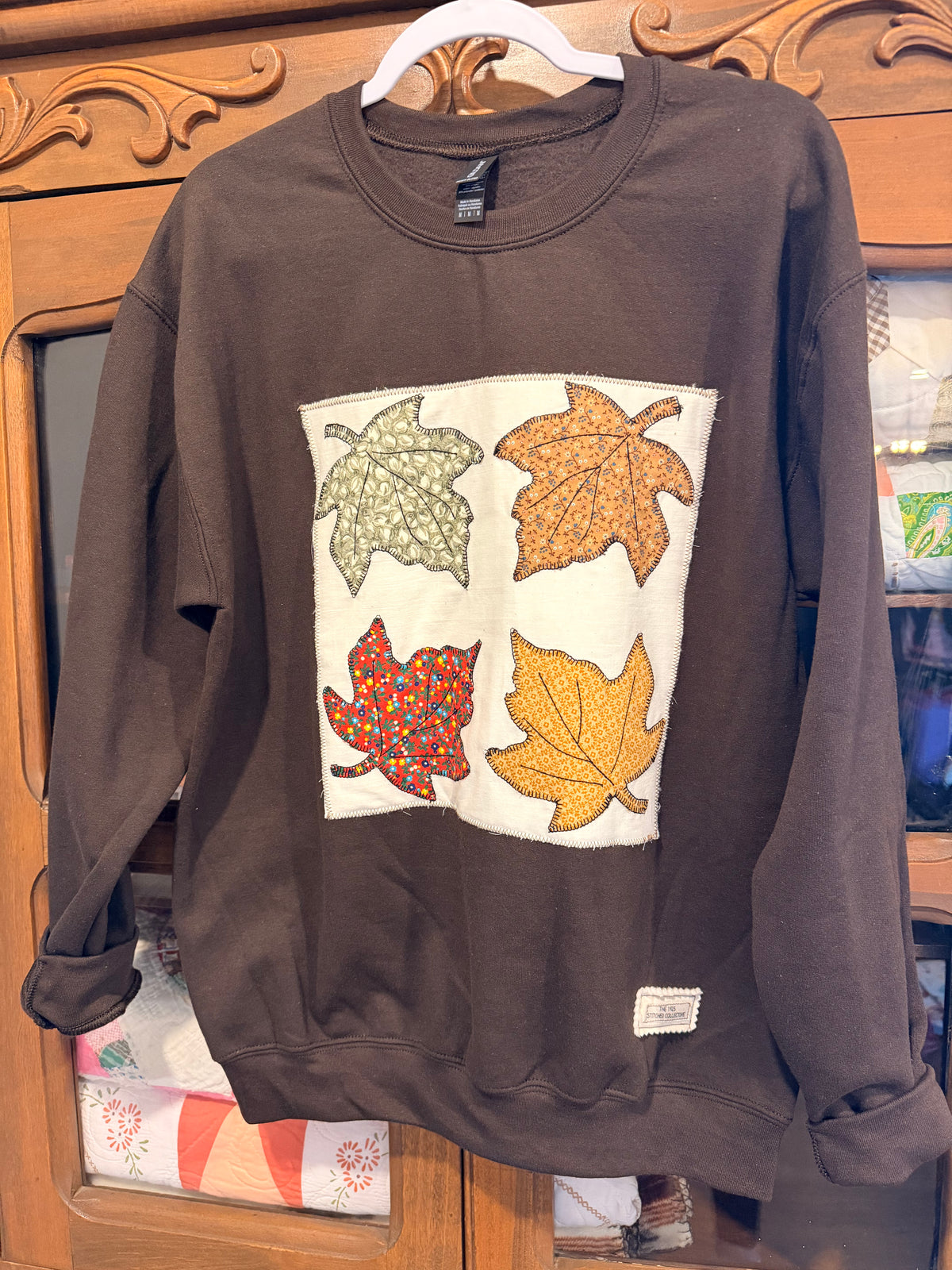 Medium Quilted Fall Leaves Sweatshirt