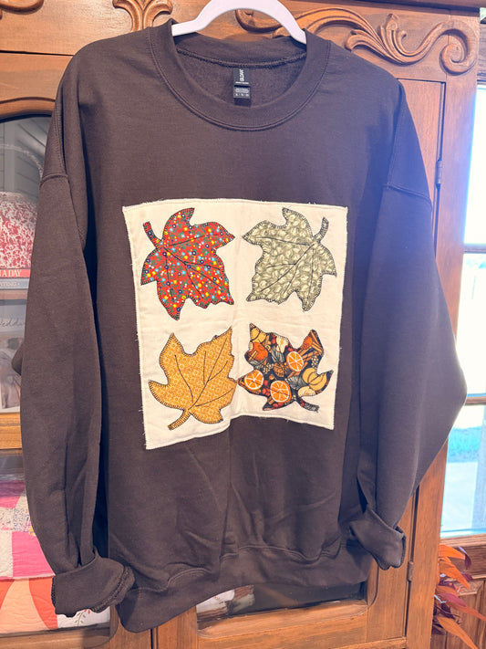 XL Quilted Fall Leaves Sweatshirt