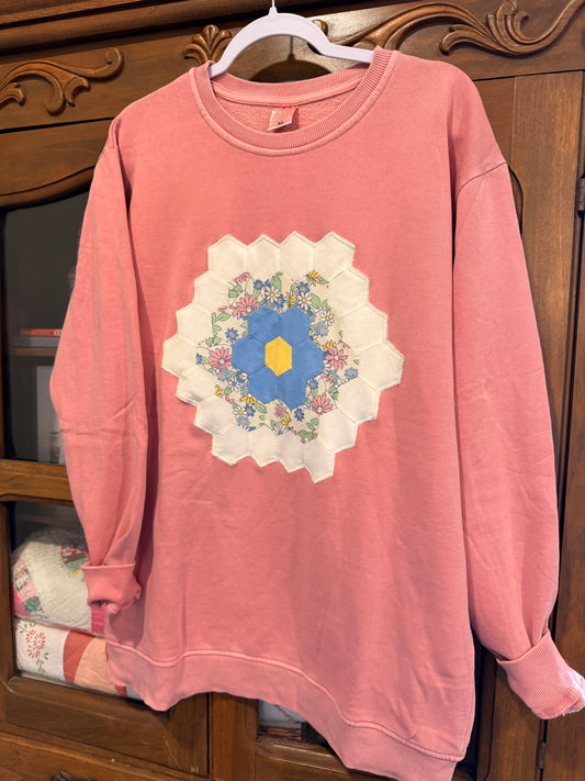 XL Flower Quilted Sweatshirt