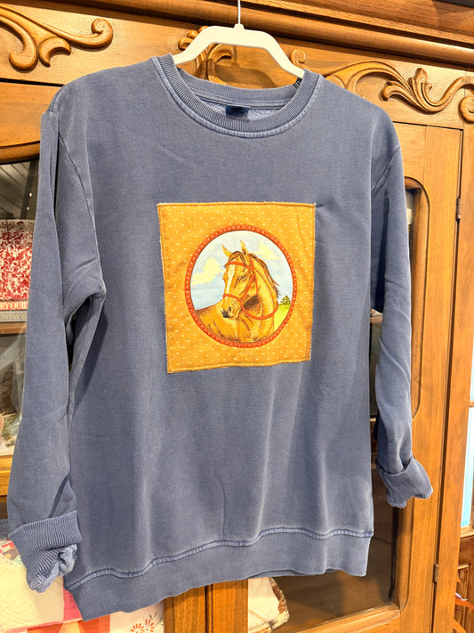 Medium Quilted Horse Sweatshirt